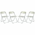 Kd Americana Lawrence Acrylic Folding Chair with Metal Frame, Amber, 4PK KD3581239